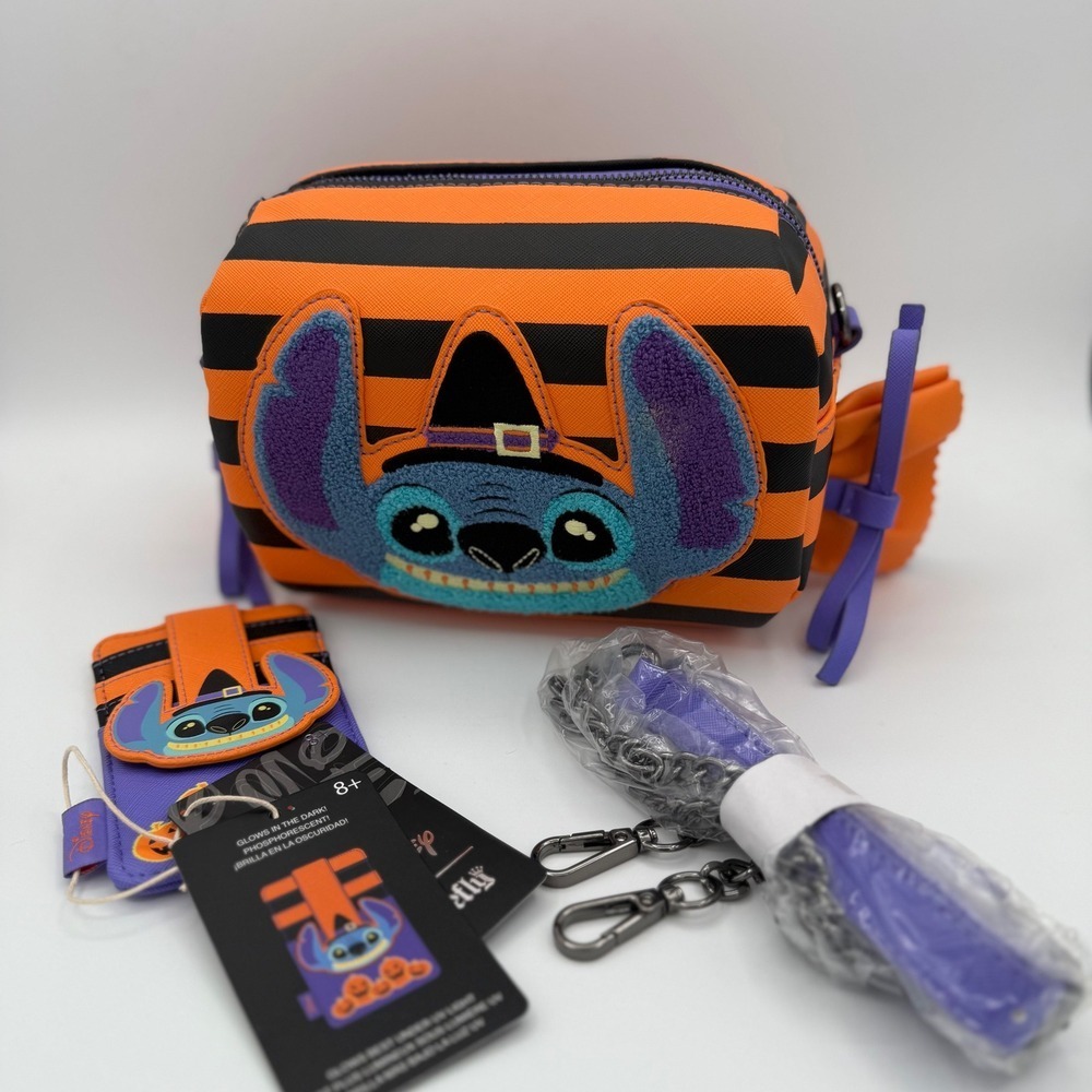 Disney‎ Loungefly Lilo & Stitch Halloween Glow in the Dark Candy Crossbody Bag
